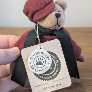 Boyds Bears Tiny T. Jodi Bear in Burgundy and Black